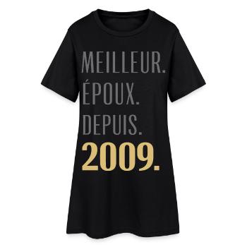 Best Husband Since 2009 Pink Wedding 17 Years - Women’s T-Shirt Dress - black - Front