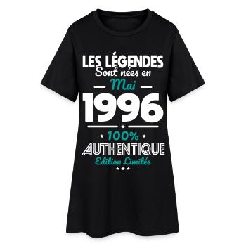 Anniversaire 30 ans - Légendes nées Mai 1996 - Robe T-shirt Femme - noir - Devant