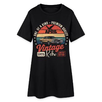 51 Ans Avril 1975 Vintage Rétro Cadeau Anniversair - Robe T-shirt Femme - noir - Devant