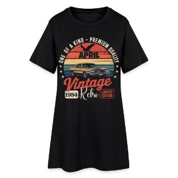 Cadeau d’anniversaire rétro vintage de Avril 1984 - Robe T-shirt Femme - noir - Devant