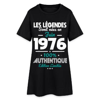 Anniversaire 50 ans - Légendes nées Juin 1976 - Robe T-shirt Femme - noir - Devant