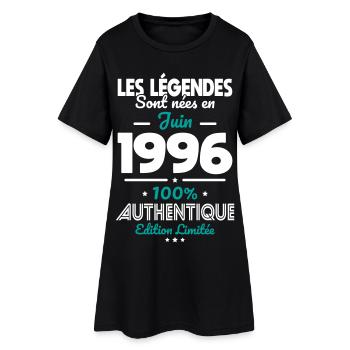 Anniversaire 30 ans - Légendes nées Juin 1996 - Robe T-shirt Femme - noir - Devant