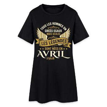 Légendaire depuis Avril 1968 - Vintage Avril 1968 - Robe T-shirt Femme - noir - Devant