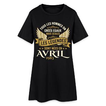 Légendaire depuis Avril 1983 - Vintage Avril 1983 - Robe T-shirt Femme - noir - Devant
