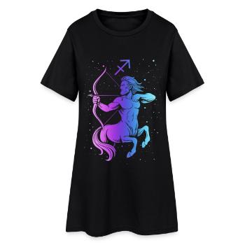 Sagittaire – Signe du Néon - Robe T-shirt Femme - noir - Devant
