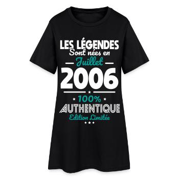 Anniversaire 20 ans - Légendes nées Juillet 2006 - Robe T-shirt Femme - noir - Devant