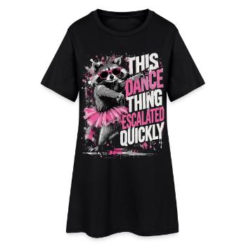 Raton Laveur Danseur Tutu Rose Humour Fun - Frauen T-Shirt-Kleid - Schwarz - Vorne
