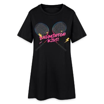 Raquette néon pour enfants de badminton - Robe T-shirt Femme - noir - Devant