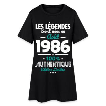 Anniversaire 40 ans - Légendes nées Août 1986 - Robe T-shirt Femme - noir - Devant