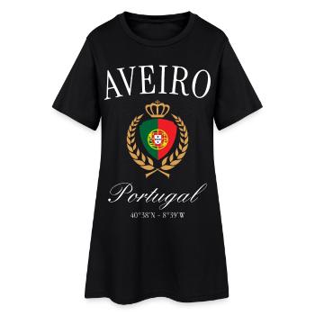 Aveiro Portugal Coat of Arms Crown – Travel Souvenir - Women’s T-Shirt Dress - black - Front