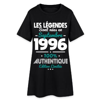 Anniversaire 30 ans - Légendes nées Septembre 1996 - Robe T-shirt Femme - noir - Devant