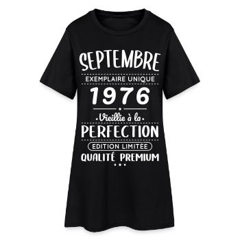 Anniversaire 50 ans - Septembre 1976 Perfection - Robe T-shirt Femme - noir - Devant