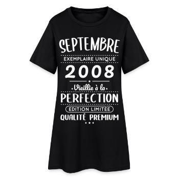 Anniversaire 18 ans - Septembre 2008 Perfection - Robe T-shirt Femme - noir - Devant