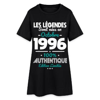 Anniversaire 30 ans - Légendes nées Octobre 1996 - Robe T-shirt Femme - noir - Devant