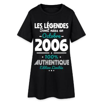Anniversaire 20 ans - Légendes nées Octobre 2006 - Robe T-shirt Femme - noir - Devant