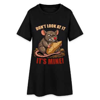 Clever rat steals bread - Women’s T-Shirt Dress - black - Front