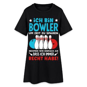 Bowling Spruch Bowler Kegeln Spieler - Frauen T-Shirt-Kleid - Schwarz - Vorne