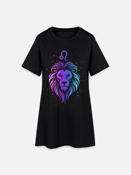 Design du Lion Lion en dégradé pastel - Robe T-shirt Femme - noir