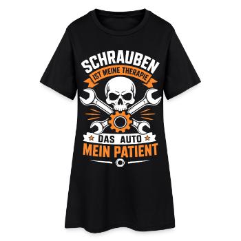 Schrauben ist meine Therapie Autoschrauber - Frauen T-Shirt-Kleid - Schwarz - Vorne