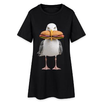 Herrgull-with-Fish Rolls - Women’s T-Shirt Dress - black - Front