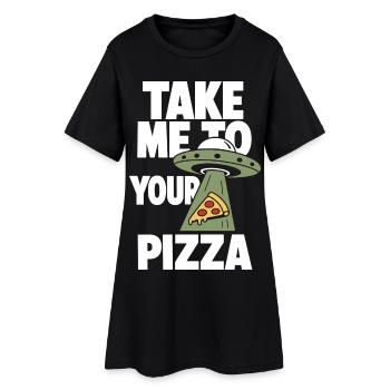 Take Me to Your Pizza UFO - Women’s T-Shirt Dress - black - Front
