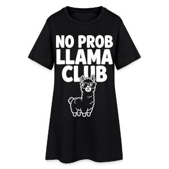 No Prob Llama Club avec des lunettes de soleil cool - Robe T-shirt Femme - noir - Devant