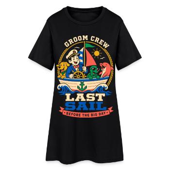 Letzte Segeltour vor der Hochzeit - Frauen T-Shirt-Kleid - Schwarz - Vorne