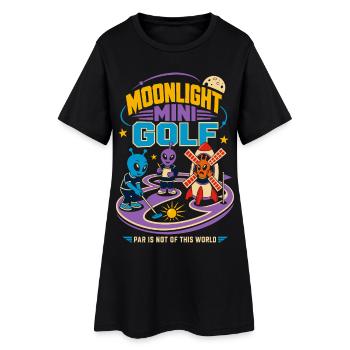 Mondschein Minigolf mit Aliens - Robe T-shirt Femme - noir - Devant