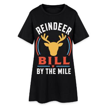 Rentier – Reindeer Bill by the Mile - Frauen T-Shirt-Kleid - Schwarz - Vorne