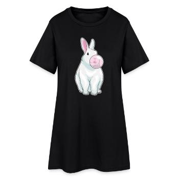 Gomme à mâcher de lapin - Robe T-shirt Femme - noir - Devant
