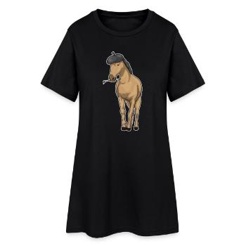 Pferd Maler Pinsel Malen - Frauen T-Shirt-Kleid - Schwarz - Vorne