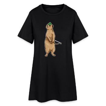 Arc de suricate Archer - Robe T-shirt Femme - noir - Devant