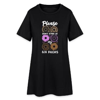 Donut Fitnessstudio Training - Frauen T-Shirt-Kleid - Schwarz - Vorne