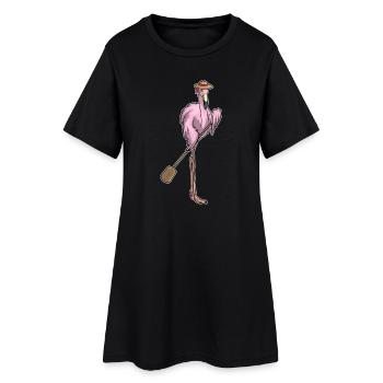 Pagaie au flamant rose - Robe T-shirt Femme - noir - Devant