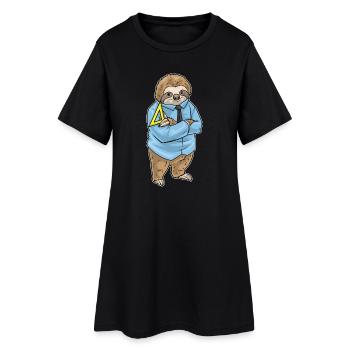 Faultier Mathe Lehrer Schule - Frauen T-Shirt-Kleid - Schwarz - Vorne