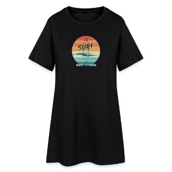 Retro Surf Vibes Vintage Surf Design - Women’s T-Shirt Dress - black - Front