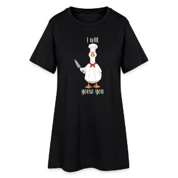 drôle d’oie chef disant imprimer, je vais te faire l’oie - Robe T-shirt Femme - noir - Devant