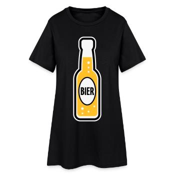 Bierflasche (Bier / Bierchen / POS 3C) - Frauen T-Shirt-Kleid - Schwarz - Vorne