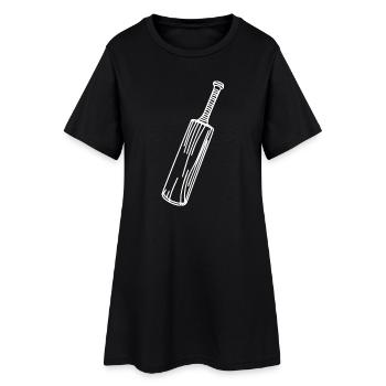 Cricket bat Drawing - Women’s T-Shirt Dress - black - Front