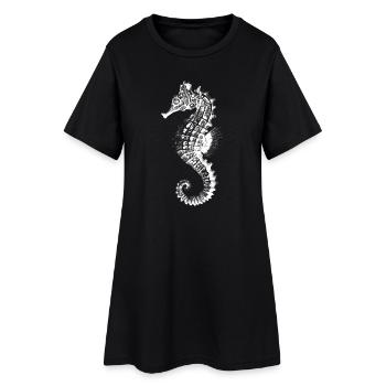Silhouette de l’hippocampe nautique - Robe T-shirt Femme - noir - Devant