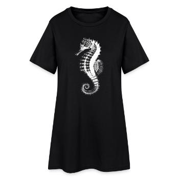 Seahorse Silhouette on Black - Women’s T-Shirt Dress - black - Front