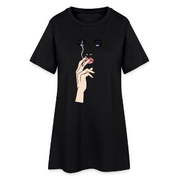 Smoking Hot - Frauen T-Shirt-Kleid - Schwarz - Vorne