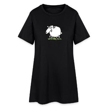 grinseschaf - Robe T-shirt Femme - noir - Devant