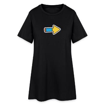 Flèche de bande dessinée Direction à droite - Robe T-shirt Femme - noir - Devant