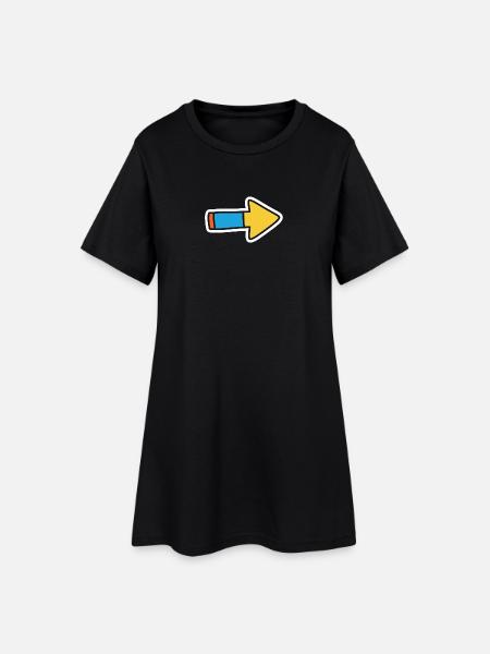 Flèche de bande dessinée Direction à droite - Robe T-shirt Femme - noir