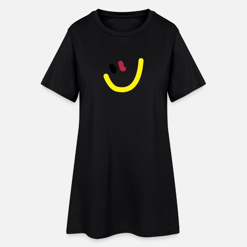 EM2018 DE (Smiley) - Frauen T-Shirt-Kleid - Schwarz