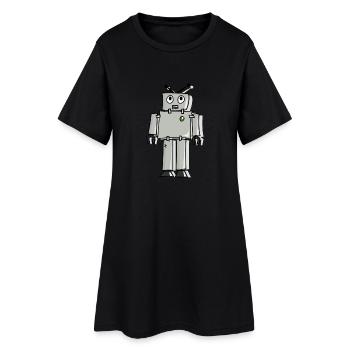 robot - Robe T-shirt Femme - noir - Devant