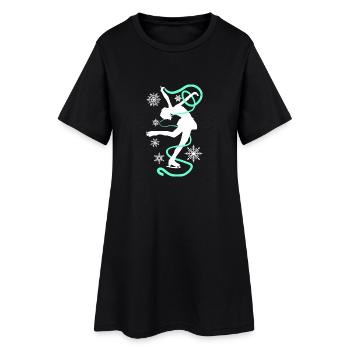 Patinage artistique patinage chiffres de danse sur glace - Robe T-shirt Femme - noir - Devant