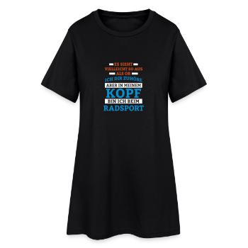 Radsport Sportart - Frauen T-Shirt-Kleid - Schwarz - Vorne