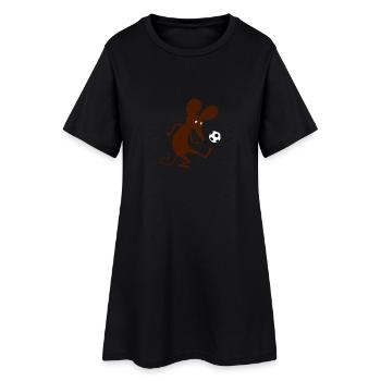 Fussballmaus - Frauen T-Shirt-Kleid - Schwarz - Vorne